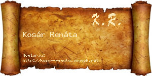 Kosár Renáta névjegykártya
